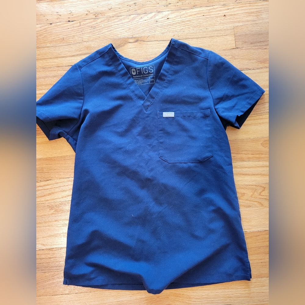 Figs Navy Blue Scrub Top In Size Xxs